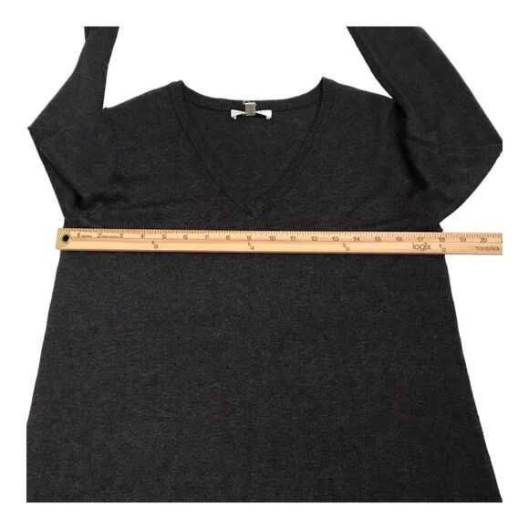 Spense Top Womens Size M Grey Wool Blend Long Sleeve V-Neck Pullover Sweater - Picture 10 of 12